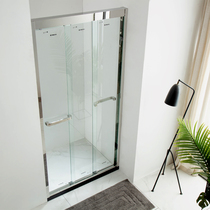 Dry Wet Separation Bathroom Door Stainless Steel Three Doors Three Doors Full Live Stainless Steel Shower Room Glass Partition