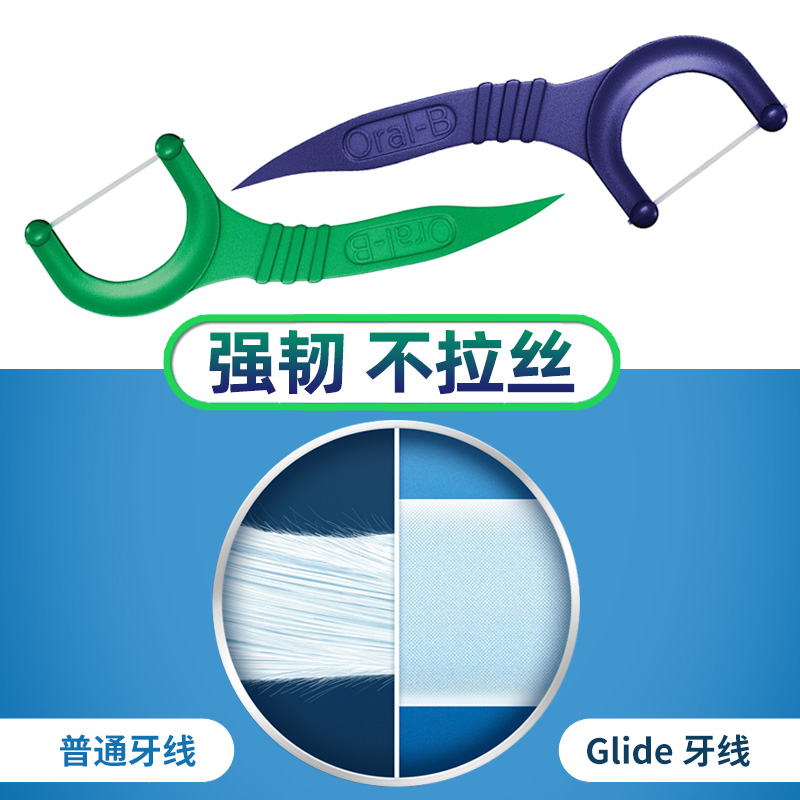 oralb欧乐比欧乐b牙线glide扁牙线棒薄荷线超细剔正品牙签味进口