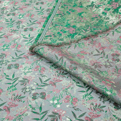 《FS502叶语花吟》名家新款宋锦提花服装面料做外套旗袍连衣裙布 - 图1