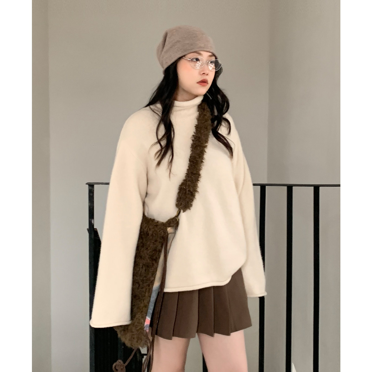 CV大码女装 冬季新款韩版纯色高领卷边毛衣软糯内搭针织衫胖MM女,淘宝优惠券,粉丝福利购,淘宝优惠卷