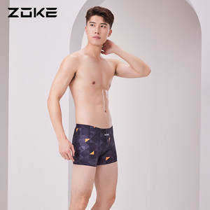 洲克（ZOKE）新款男士平角游泳裤连体平角保守遮肚显瘦游泳衣情侣
