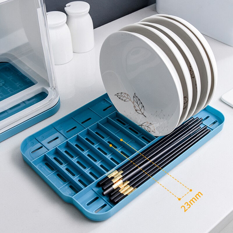 新款碗筷收纳盒厨房碗架带盖放餐具装碗箱碟盘沥水置物架塑料碗柜