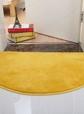 卧室半圆形地毯客厅浴室防滑垫门口进卫生间吸水垫金黄色50*80半