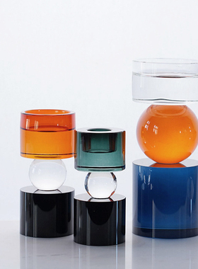 轻奢高颜值几何设计感水晶烛台