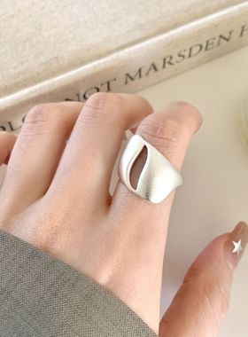 包邮甜美银杏树叶戒指女个性时尚百搭波纹开口指环网红气质简约食