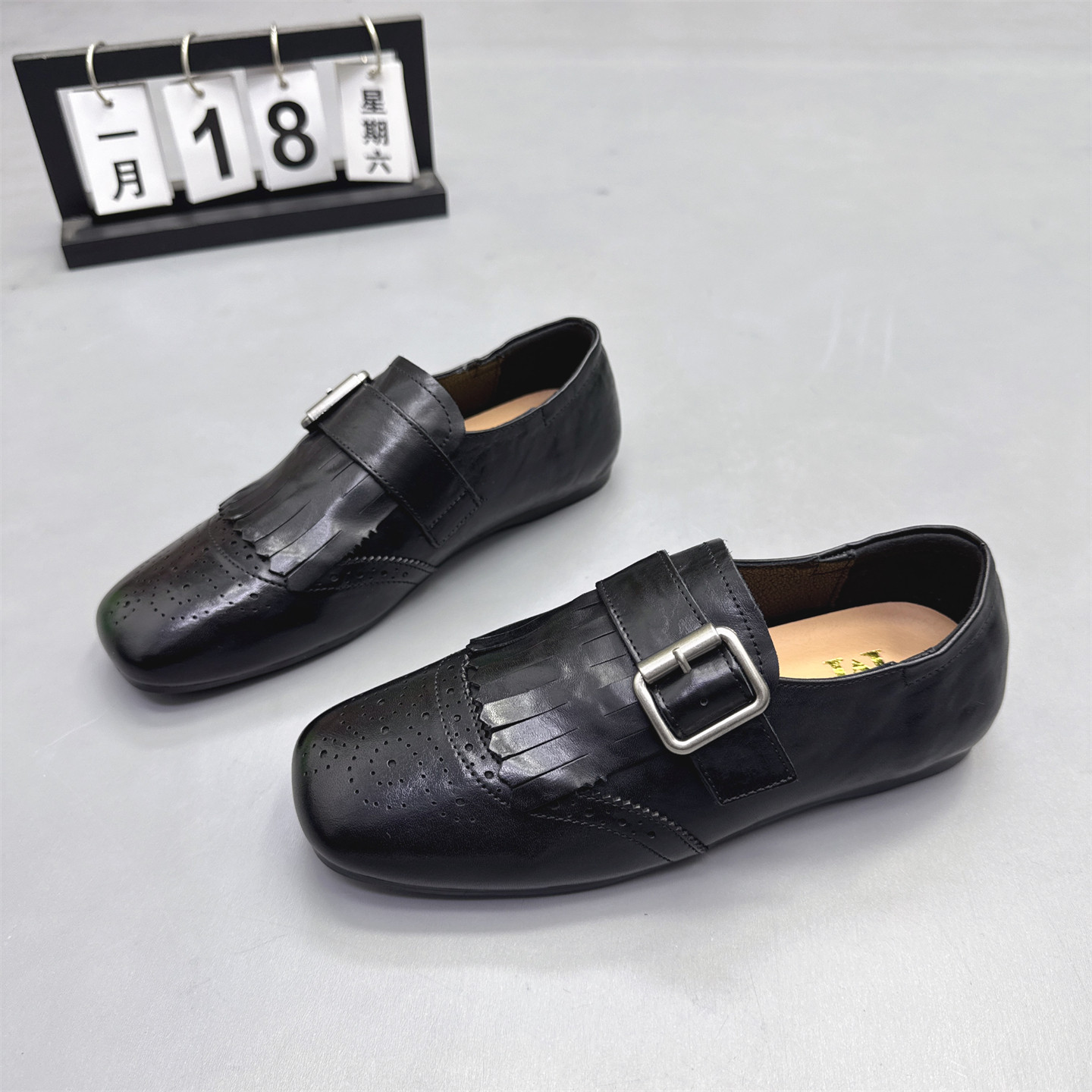 头层牛皮加绒英伦风小皮鞋女2025冬新款复古流苏布洛克鞋玛丽珍鞋,淘宝优惠券,粉丝福利购,淘宝优惠卷