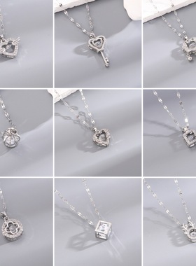 【钛钢】跨境灵动项链女天使翅膀轻奢微镶水钻百搭不掉色锁骨链