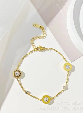 日韩网红钛钢手饰不掉色花朵贝壳手链女时尚气质夏天超火流行饰品