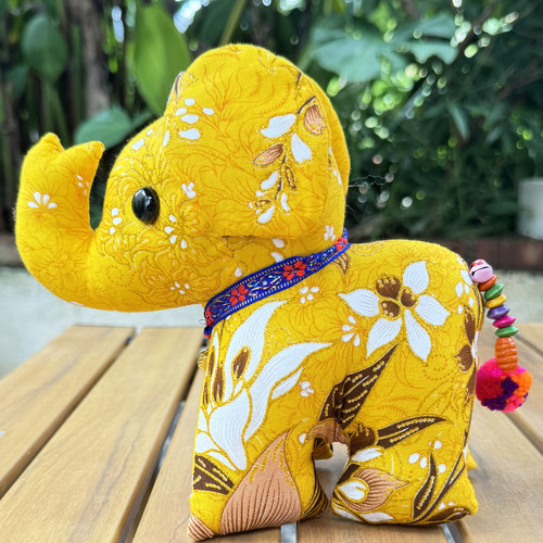 泰国手工布艺中号公仔吉祥小象装饰摆件儿童大象特色创意玩具 - 图2