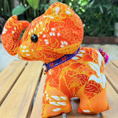 泰国手工布艺中号公仔吉祥小象装饰摆件儿童大象特色创意玩具 - 图1