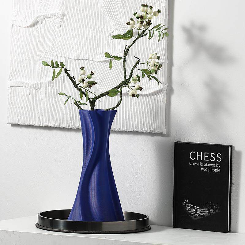 雨彤蓝色创意陶瓷花瓶花器摆件样板房售楼部居家软装饰品陶瓷花瓶,淘宝优惠券,粉丝福利购,淘宝优惠卷