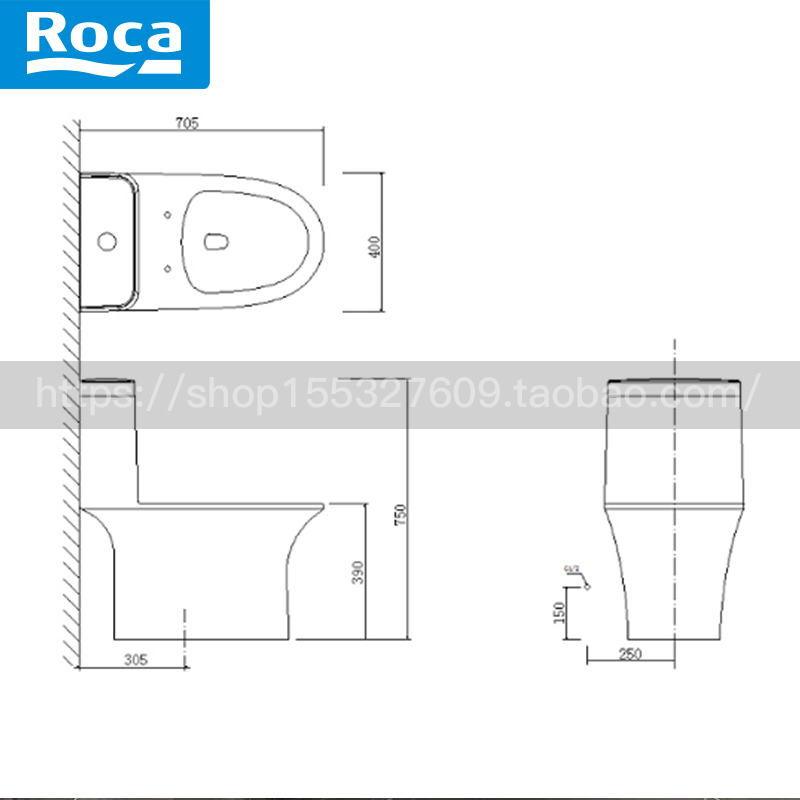 Roca乐家卫浴天娜-N 34900000C 801d54001连体座厕双冲缓降配置 - 图1