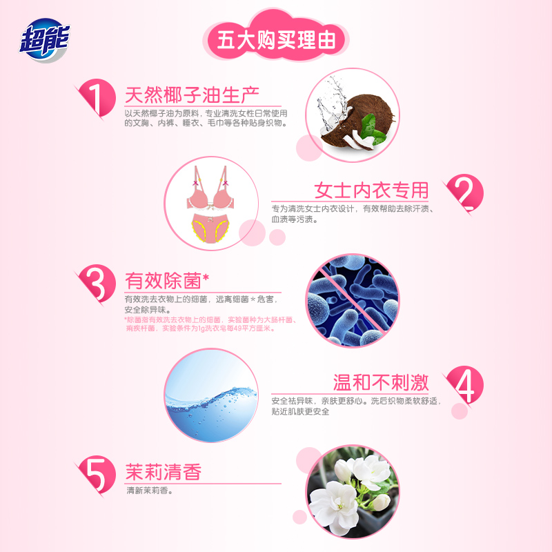 超能皂女士除菌101g*4块洗衣肥皂 超能内衣皂