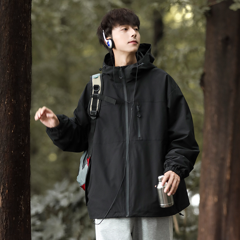 三合一可拆卸冲锋衣外套男2024新款春秋春季防水防风户外三防夹克