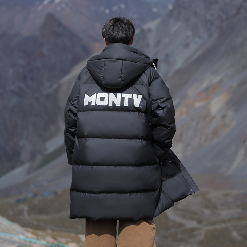 MTVO迈特优中长款羽绒服男冬季2024新款连帽保暖户外防水冬装外套