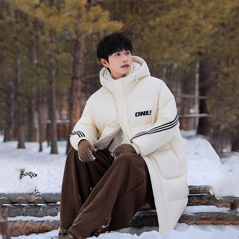 唐九洲明星同款MTVO迈特优东北抗寒中长款羽绒服男生加厚保暖冬装