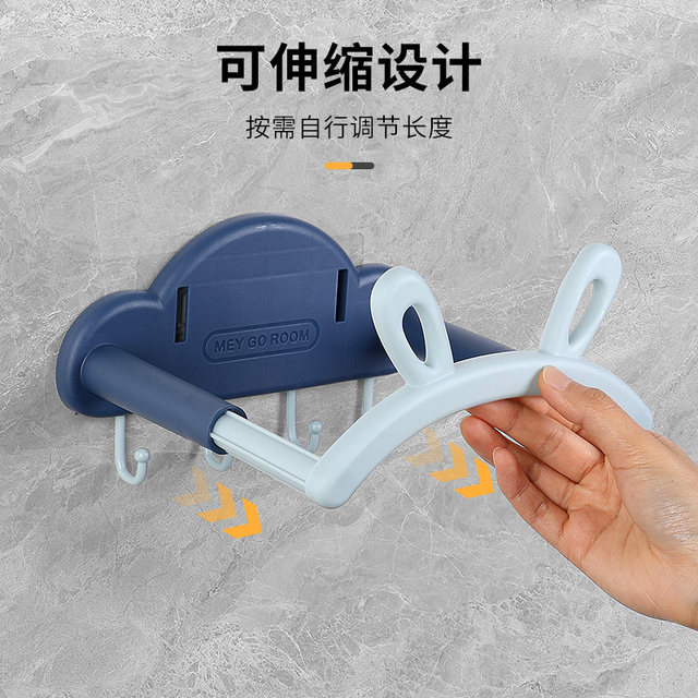 Retractable wall-mounted washbasin rack without hole punching