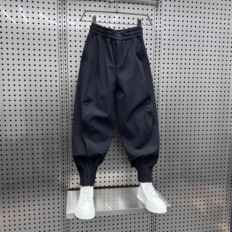 特大码300斤工装裤男潮牌束脚排扣休闲裤男裤秋冬宽松痞帅哈伦裤2,淘宝优惠券,粉丝福利购,淘宝优惠卷