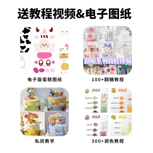 食用仙妮贝儿翻糖膏蛋糕装饰花卉人偶干佩斯糖花立体塑型防潮糖牌 - 图0