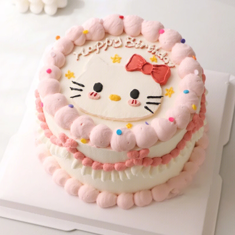 网红蛋糕装饰品蓝猫KT猫happybirthday软胶摆件儿童生日烘焙插件 - 图1