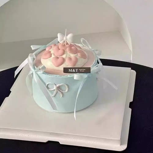 韩系ins简约风珠光白色蝴蝶结蜡烛蛋糕装饰丝带仙女生日爱心插件 - 图0