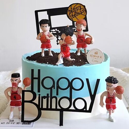 网红创意篮球球鞋模型蛋糕装饰品摆件男神男孩生日情景派对配件 - 图0