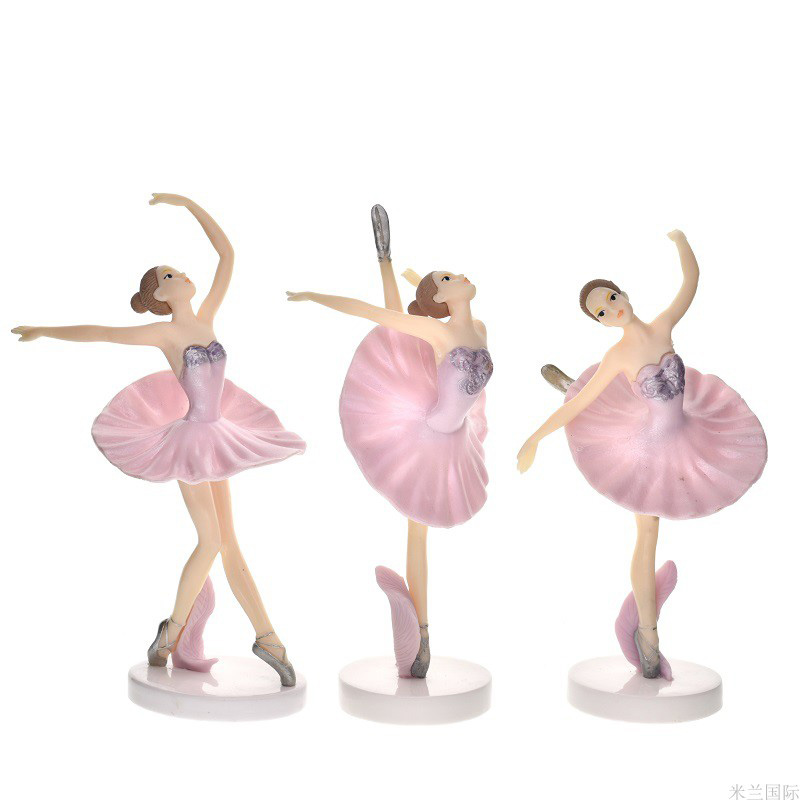 芭蕾舞女孩蛋糕装饰品摆件跳舞女宝宝生日插件小公主小仙女甜品台 - 图3