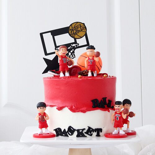 网红创意篮球球鞋模型蛋糕装饰品摆件男神男孩生日情景派对配件 - 图3