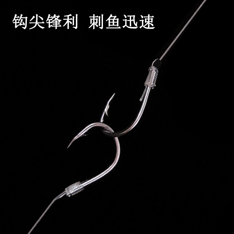 100付钓鱼钩绑好成品套装绑好子线双钩伊势尼有倒刺伊豆金袖渔具_虎窝淘