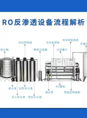 RO反渗透水处理设备纯水机工厂商用大型净水器过滤直饮水设备