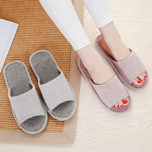 十双装客厅一次性待客人拖鞋女酒店可洗居家用棉布拖鞋男夏天批发 - 图1