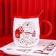 Doraemon jingle internet celebrity cat paper cut cup mug ceramic coffee cup girl cartoon high-faced red couple