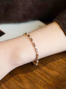 高品质~紫色锆石水晶手链