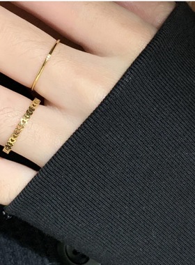 叠戴天花板！双环麻花爱心极细水晶戒指女小众轻奢时尚个性礼物