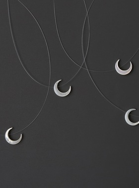 女隐形鱼线贝壳月亮月牙项链