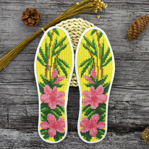 Hongyun Rose Cross embroidered insole itself embroidered with semi-finished cuckoo bamboo handmade embroidered seven-layer printed pure cotton cloth