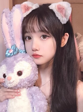 毛绒立体猫耳朵发夹可爱新款
