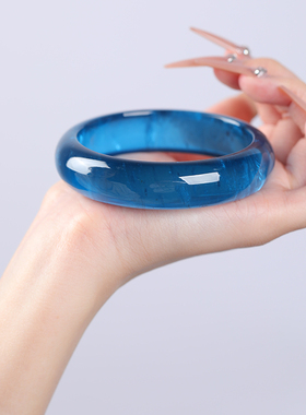 天然老矿鸽血红帕拉伊巴蓝宝石祖母绿女士款碧玺柔润艳丽正装手镯