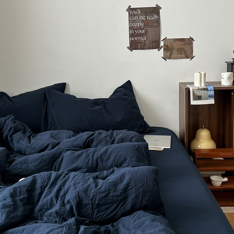 ins纯色四件套纯棉全棉床上用品被套床单床笠学生宿舍单人三件套4,淘宝优惠券,粉丝福利购,淘宝优惠卷