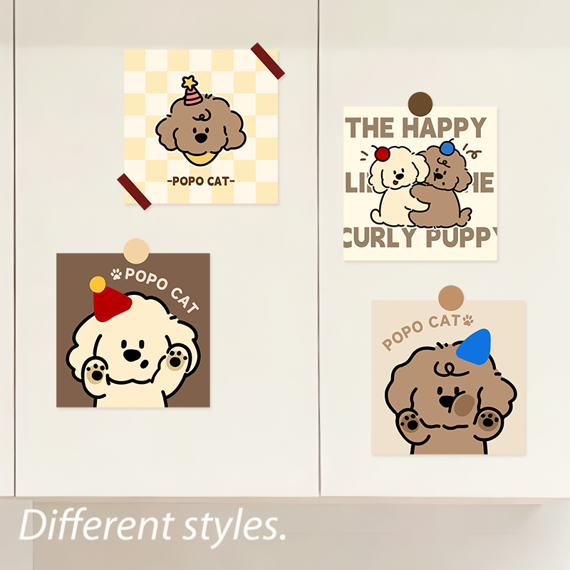 卷毛小狗厨房橱柜贴纸防油防潮翻新柜子贴画自粘防水墙贴装饰遮丑,淘宝优惠券,粉丝福利购,淘宝优惠卷