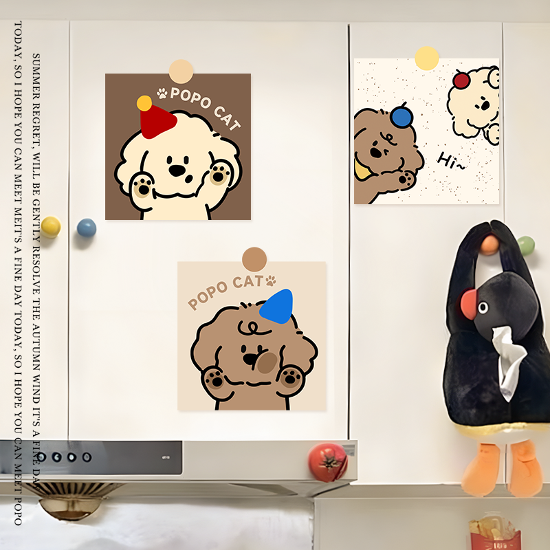 卷毛小狗厨房橱柜贴纸防油防潮翻新柜子贴画自粘防水墙贴装饰遮丑,淘宝优惠券,粉丝福利购,淘宝优惠卷