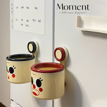 Kitchen Suction Cup Hanging Wall Trash Can Home Retro Refined Trash Rack Toilet Dresser Hanging Containing barrel
