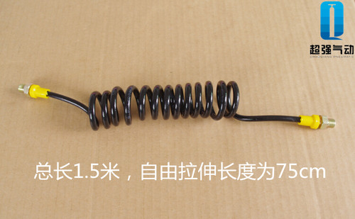 高压软管63mpa弹簧软管 高压打气筒专用软管气筒 1.5米弹簧型软管 - 图1