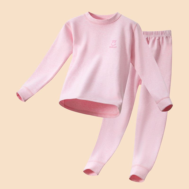 儿童无痕彩棉内衣男女童秋衣秋裤套装中大童棉毛衫舒绒打底衫a类 - 图1