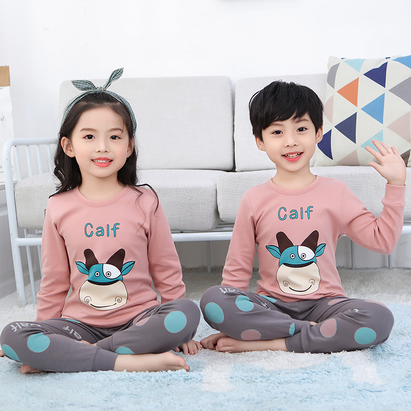 儿童秋衣秋裤全棉2男童3女童4宝宝女睡衣5男孩6纯棉7内衣8套装9岁 - 图1