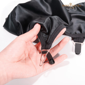 ເອີຣົບແລະອາເມລິກາ retro ງ່າຍດາຍຜ້າ oily hip skirt ໂລຫະ clip buckle ສາຍແອວ 4-hook garter 4-claw hook sexy ແລະ versatile high-end