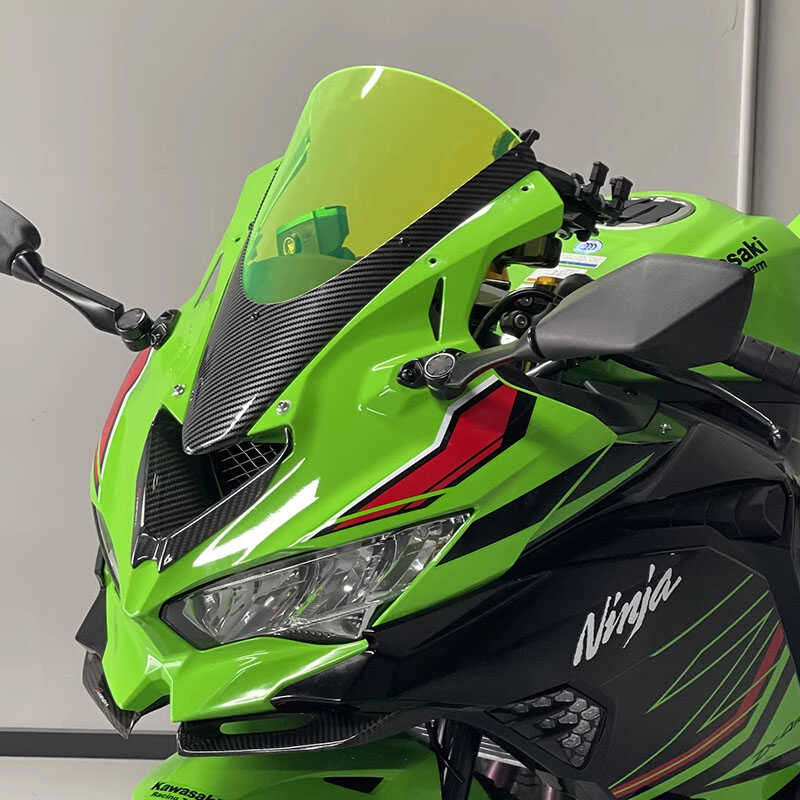 适用川崎 ZX-4R ZX4RR改装加高风挡碳纤维前挡风玻璃导流罩 - 图2