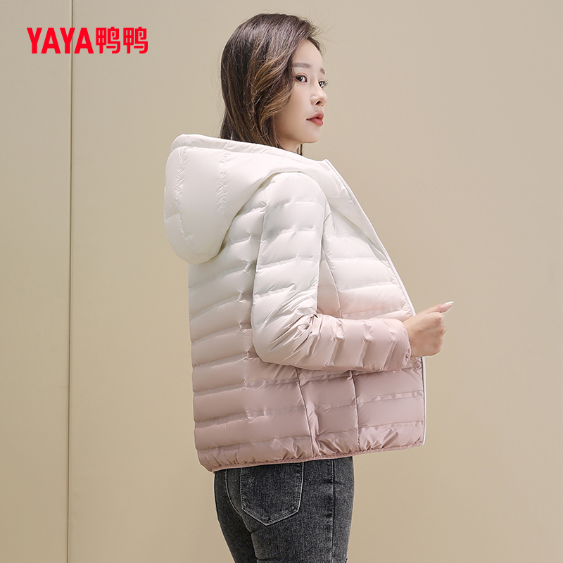 鸭鸭情侣羽绒服立领轻薄短款