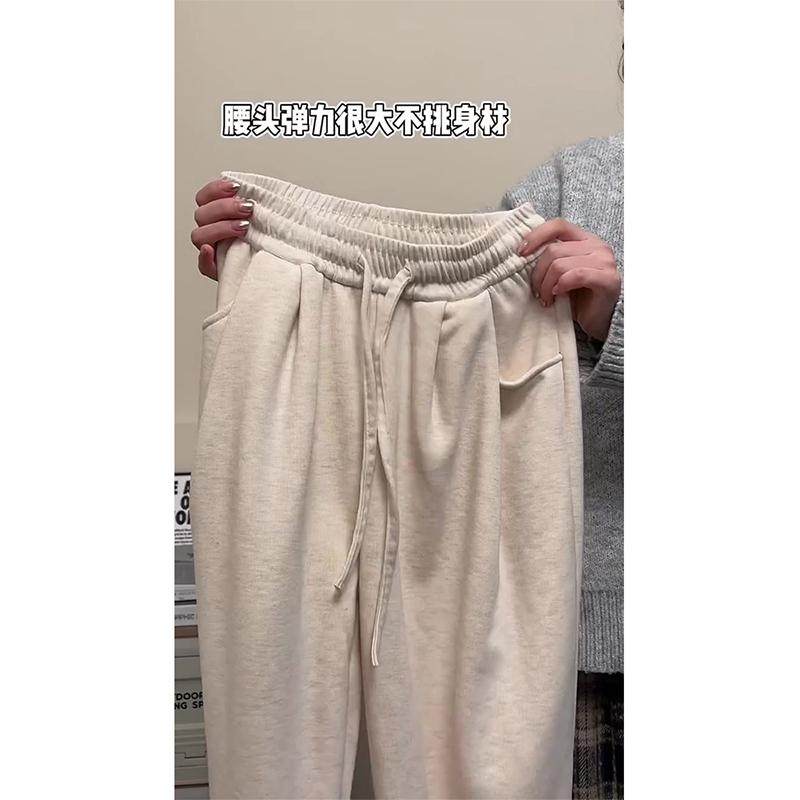 300斤胖mm大码女装羊羔绒加绒加厚阔腿裤女冬季高腰慵懒风休闲裤,淘宝优惠券,粉丝福利购,淘宝优惠卷