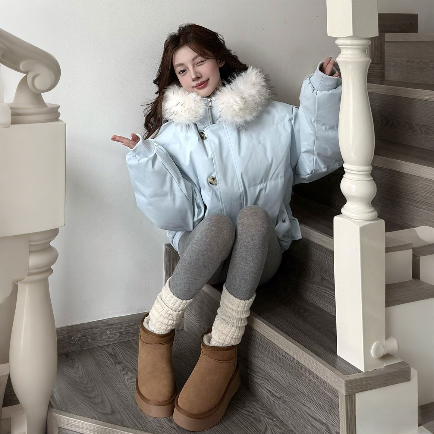 特大码女装胖mm设计感毛领连帽棉服女冬季宽松加厚保暖棉衣外套潮,淘宝优惠券,粉丝福利购,淘宝优惠卷